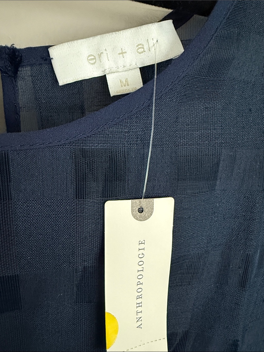 Anthropologie Navy Check Tiered Party Dress $168 - Picture 2 of 4